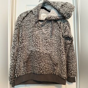 Altar’d State Grey Sherpa Hooded Pullover